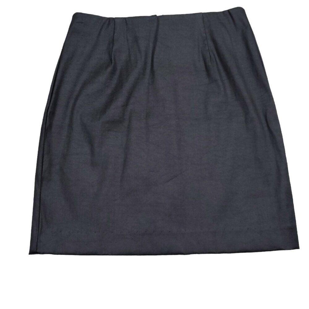 READ Talula Aritzia Black Coated Faux Leather Mini Skirt Zip Women's Size Small